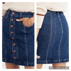 Madewell Stretch Denim Straight Mini Skirt Size 25 NWT
